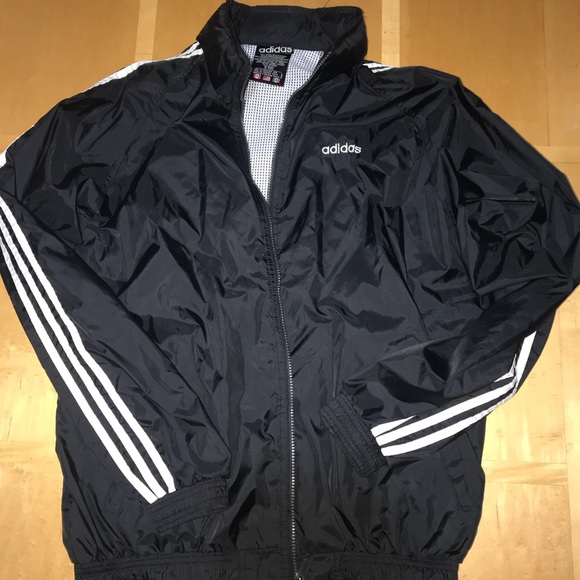 adidas black and white striped jacket